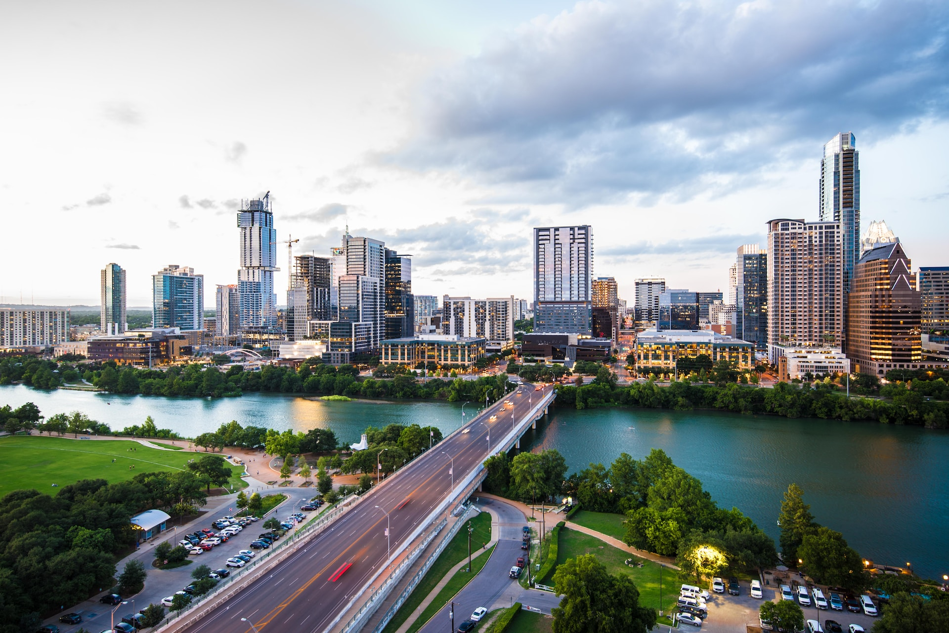 Downtown Austin skyline over Lady Bird Lake